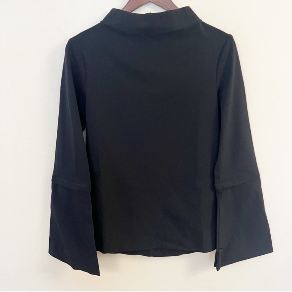 Nicole Frank Zip Off Bell Sleeves Fruzsina Top Swiss tech Stretch Fabric Small